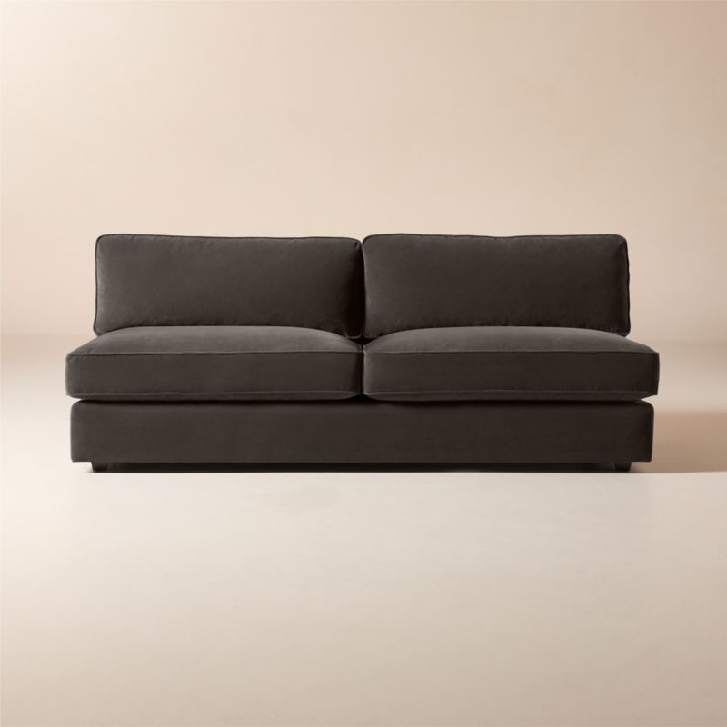 Malea Charcoal Grey Performance Fabric Armless Loveseat - image 0 of 7