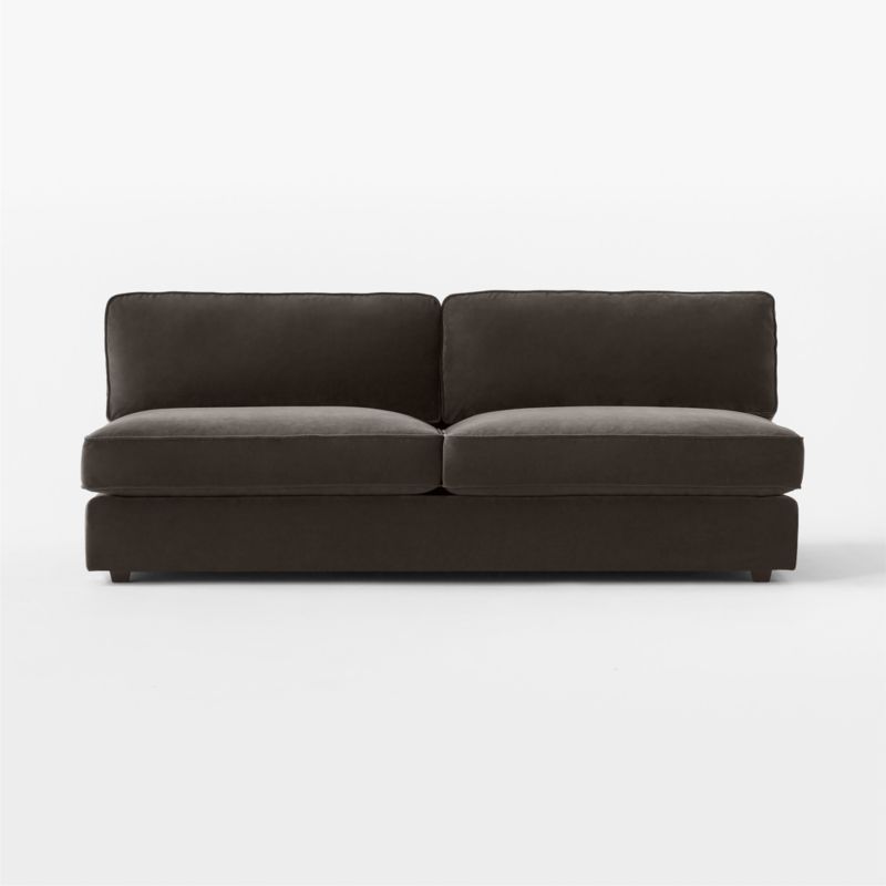 Malea Charcoal Grey Performance Fabric Armless Loveseat - image 2 of 7