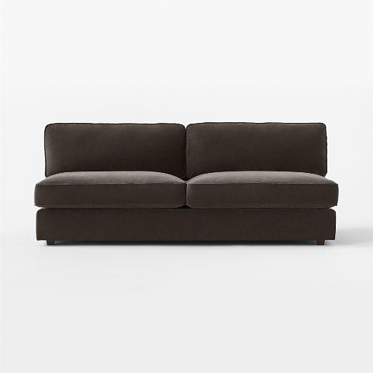 Malea Charcoal Grey Performance Fabric Armless Loveseat