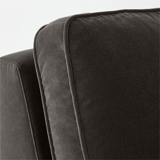 Malea Charcoal Grey Performance Fabric Armless Loveseat