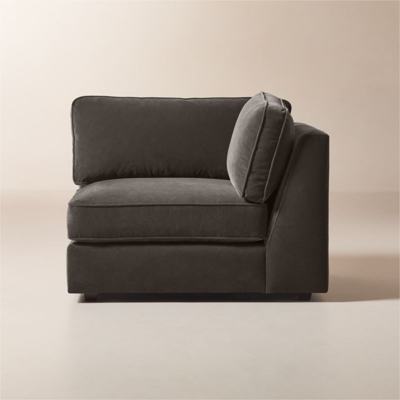 Malea Charcoal Grey Performance Fabric Corner Chair CB2