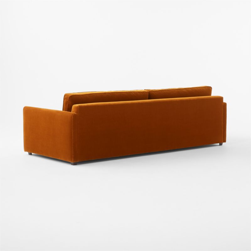 Malea 100" Cognac Brown Velvet Sofa - image 7 of 8