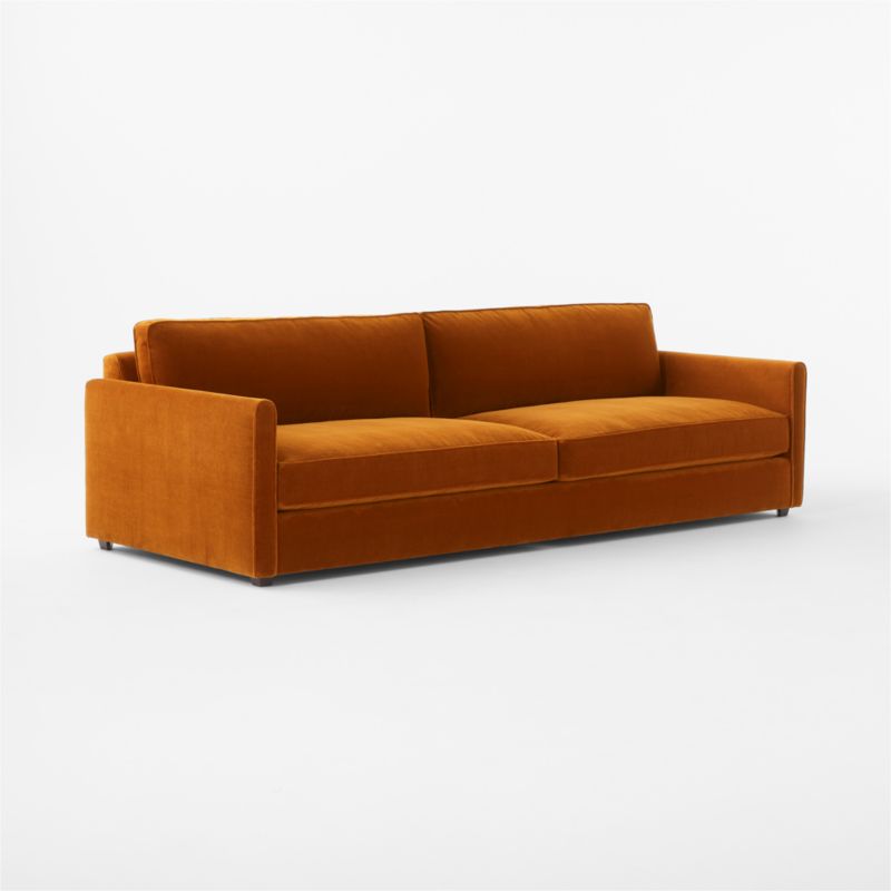 Malea 100" Cognac Brown Velvet Sofa - image 5 of 8