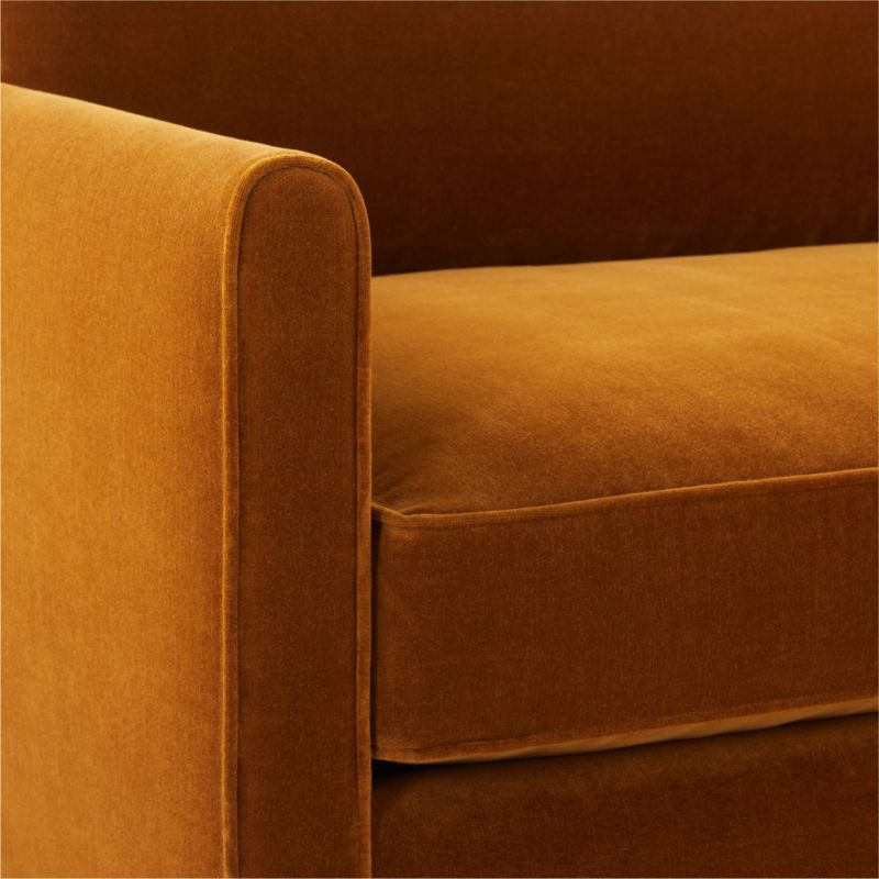 Malea 100" Cognac Brown Velvet Sofa - image 8 of 8