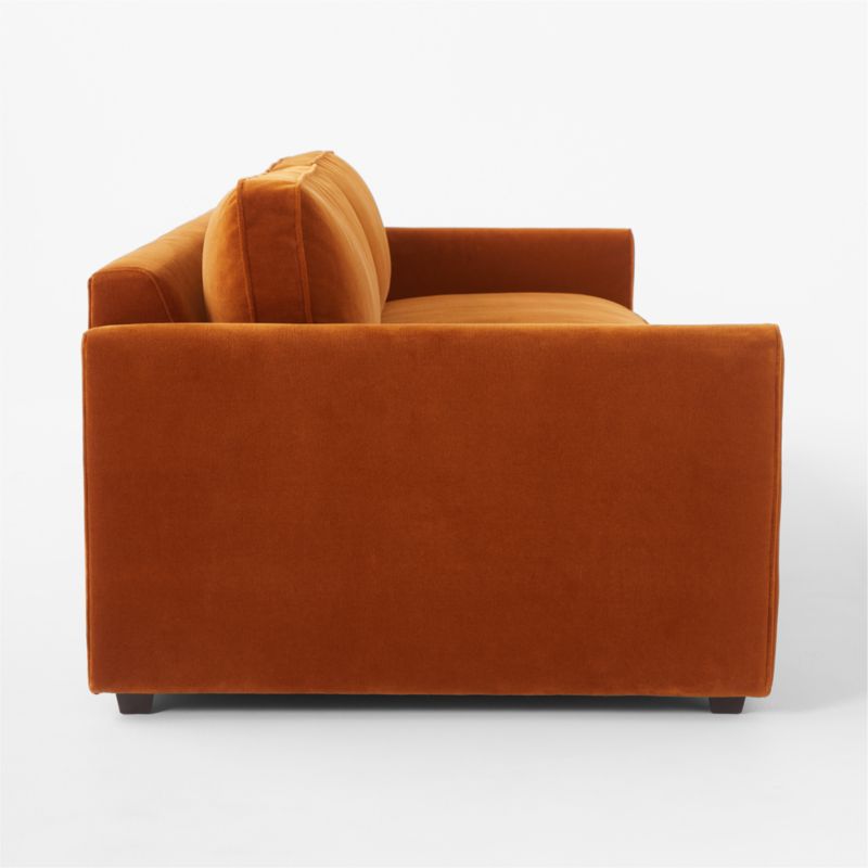 Malea 100" Cognac Brown Velvet Sofa - image 6 of 8