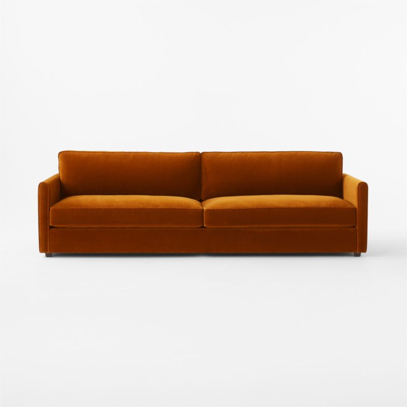 Malea 100" Cognac Brown Velvet Sofa - image 4 of 8