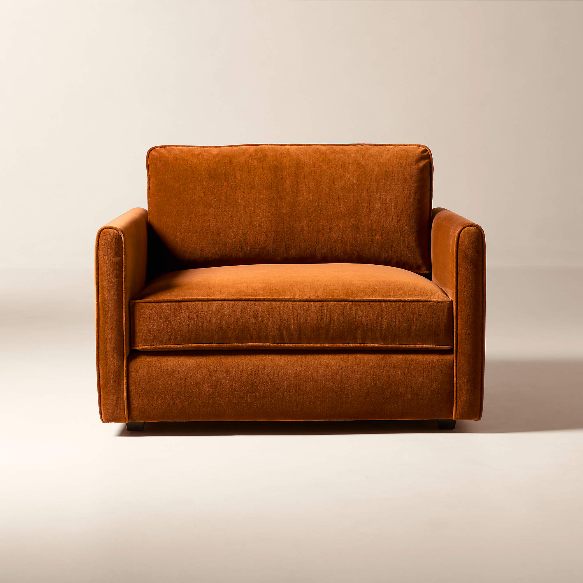 Malea Cognac Brown Velvet Chair CB2