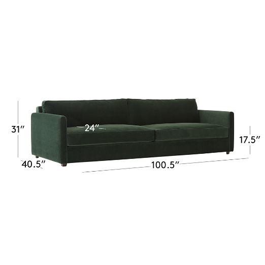 Malea 100" Green Velvet Sofa