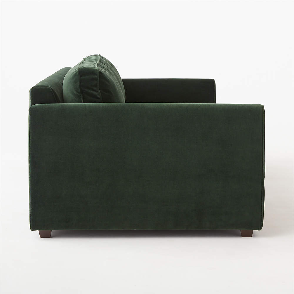 Cb2 green online velvet couch