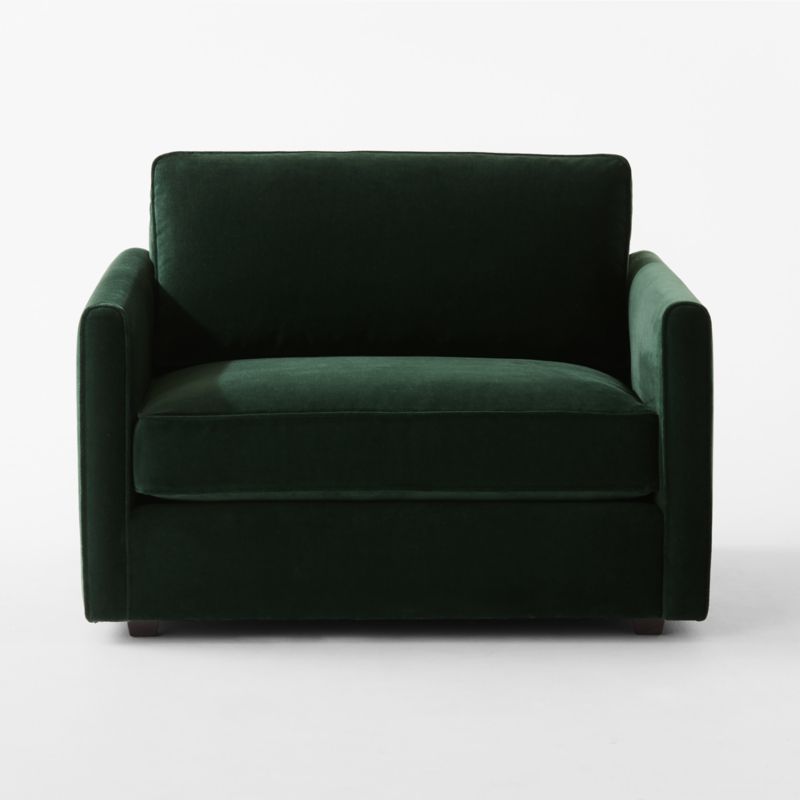 Malea Green Velvet Chair and a Half + Reviews | CB2