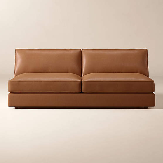 Malea Leather Armless Loveseat
