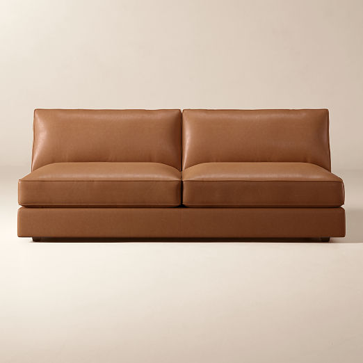 Malea Leather Armless Loveseat