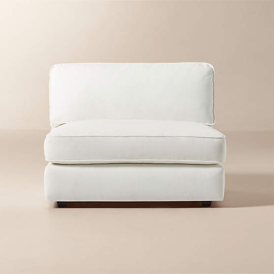Malea White Performance Fabric Armless Chair