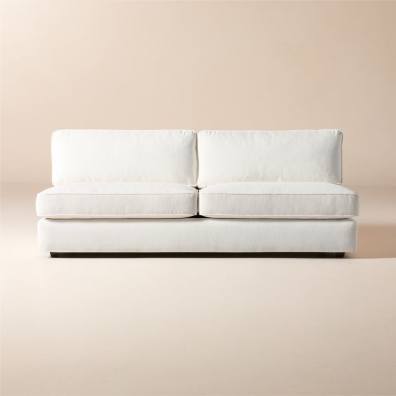 Malea White Performance Fabric Armless Loveseat - image 0 of 8