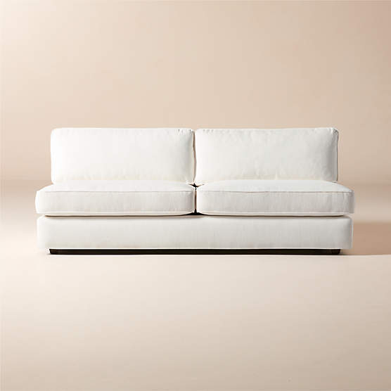 Malea White Performance Fabric Armless Loveseat