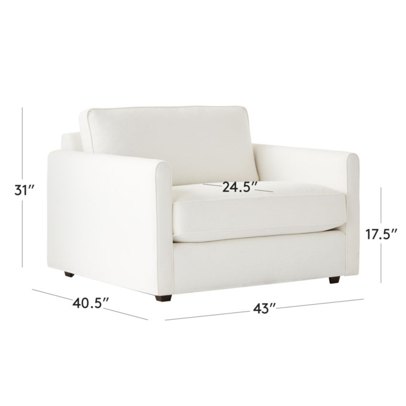 View Malea White Performance Fabric Chair and a Half - image 3 of 8