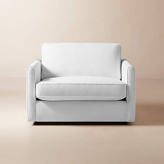 Malea White Performance Fabric Chair and a Half