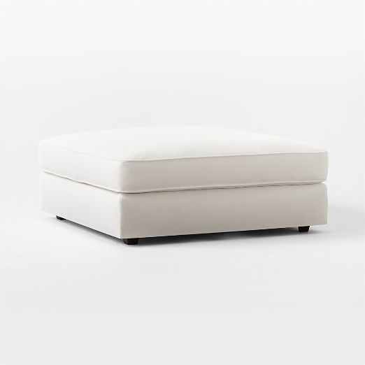 Malea White Performance Fabric Ottoman