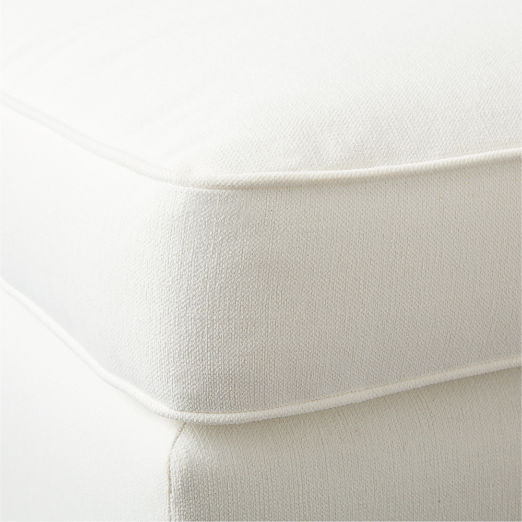 Malea White Performance Fabric Ottoman