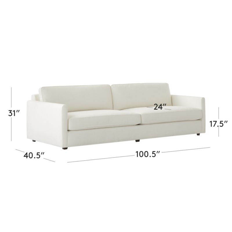 View Malea 100" White Performance Fabric Sofa - image 3 of 9