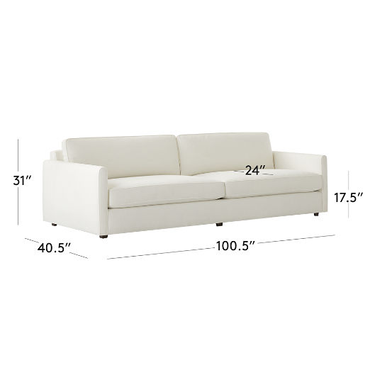 Malea 100" White Performance Fabric Sofa