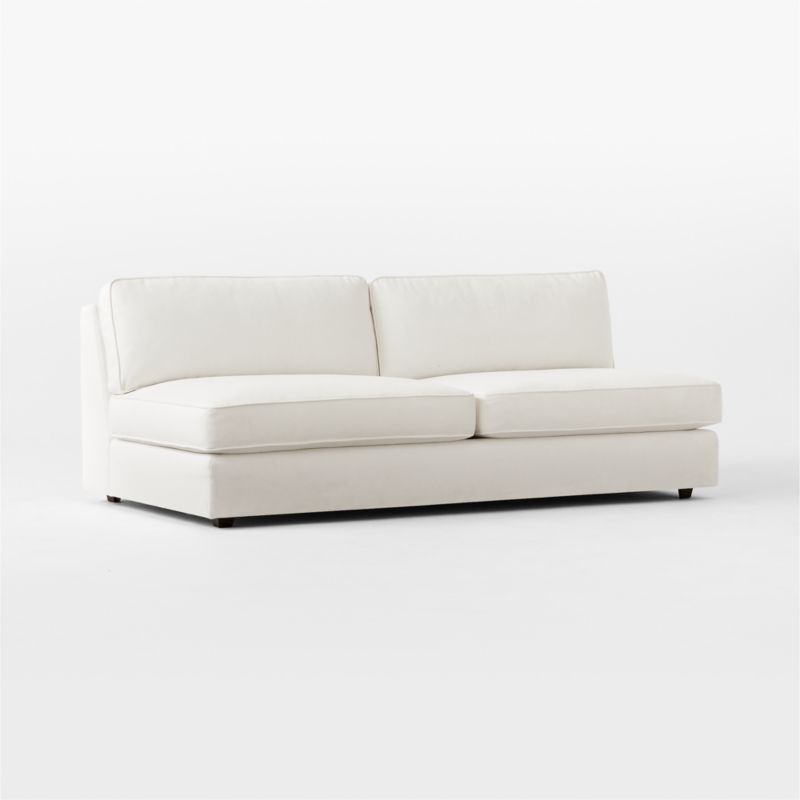 Malea White Performance Fabric Armless Loveseat - image 3 of 8