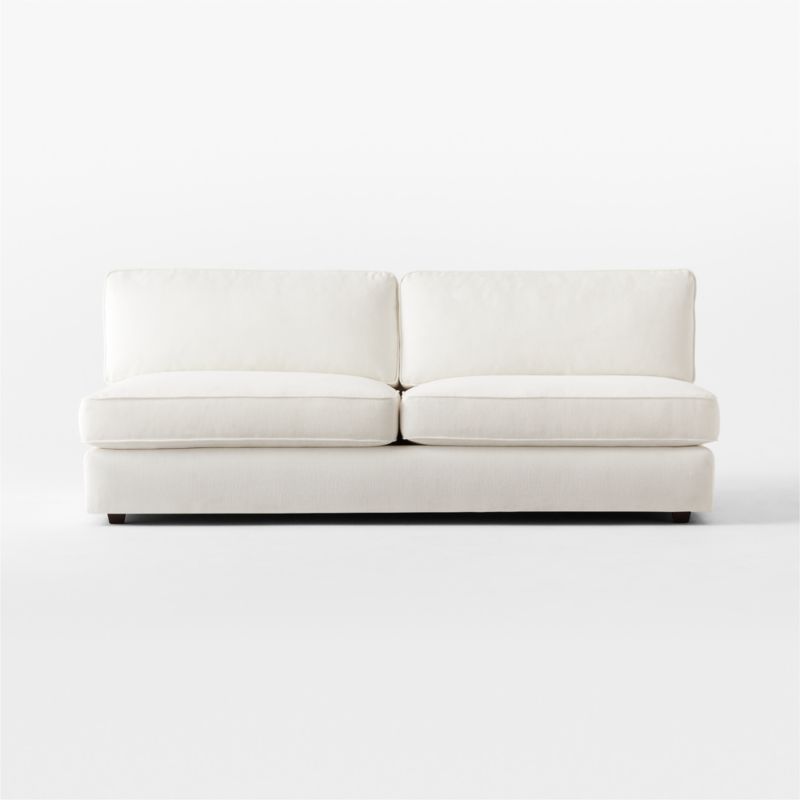 Malea White Performance Fabric Armless Loveseat - image 2 of 8