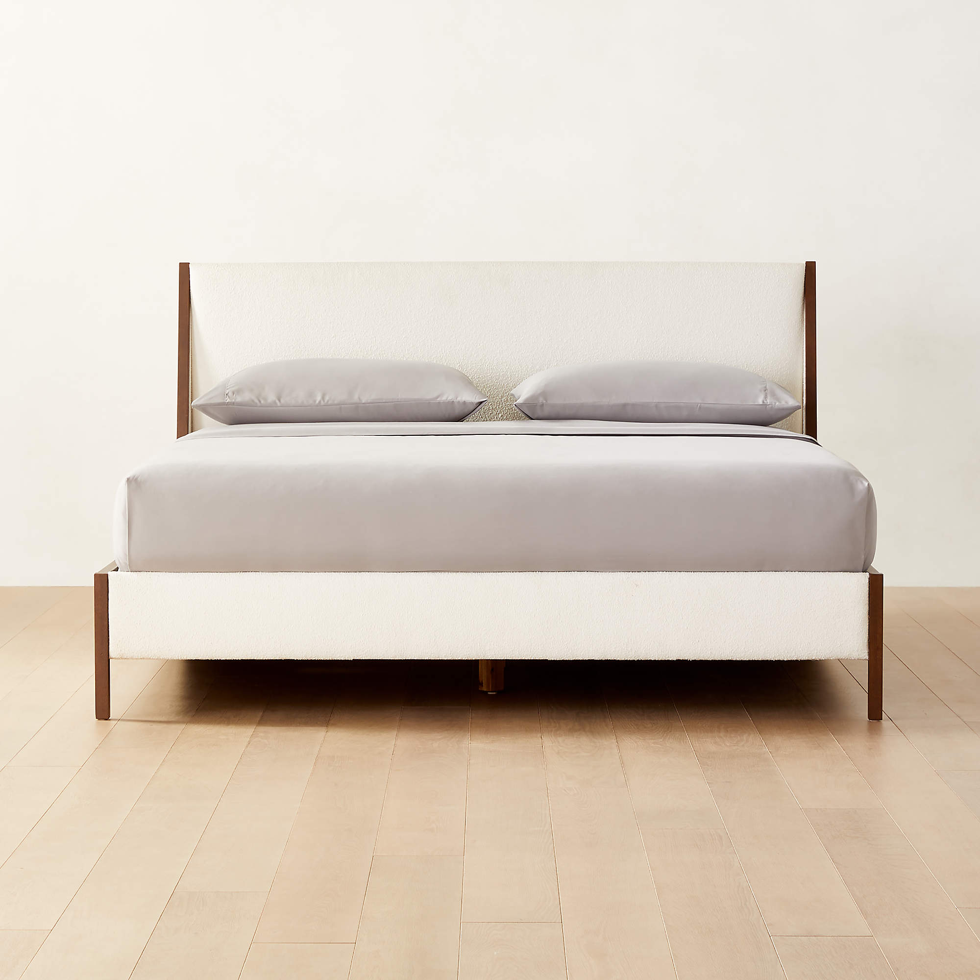 Malena White Boucle King Bed + Reviews CB2 Canada