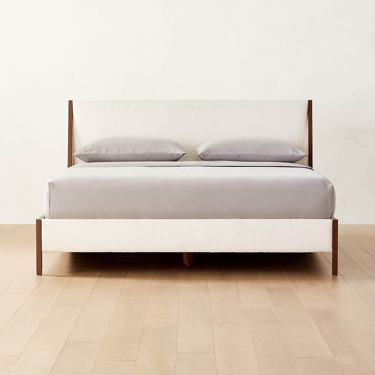 Malena White Boucle King Bed + Reviews CB2 Canada