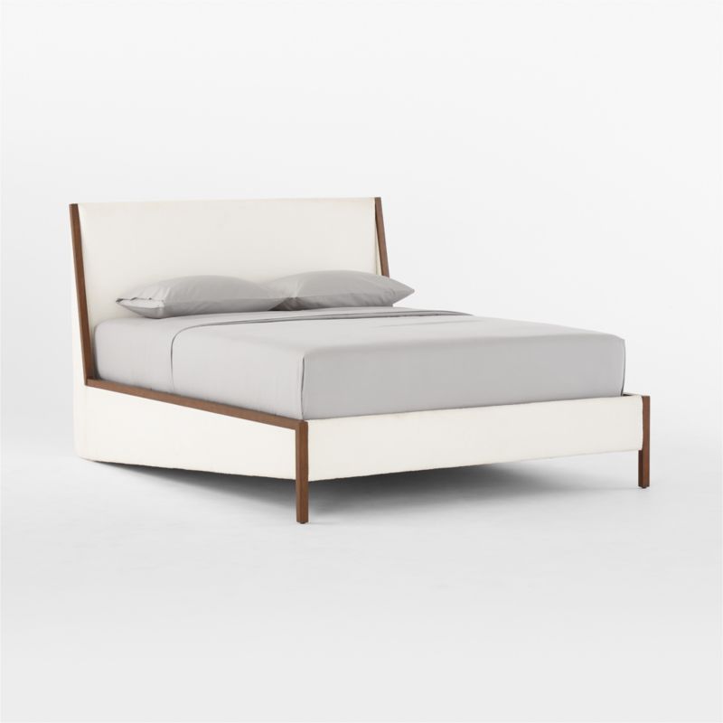 Malena White Boucle Queen Bed - image 4 of 10