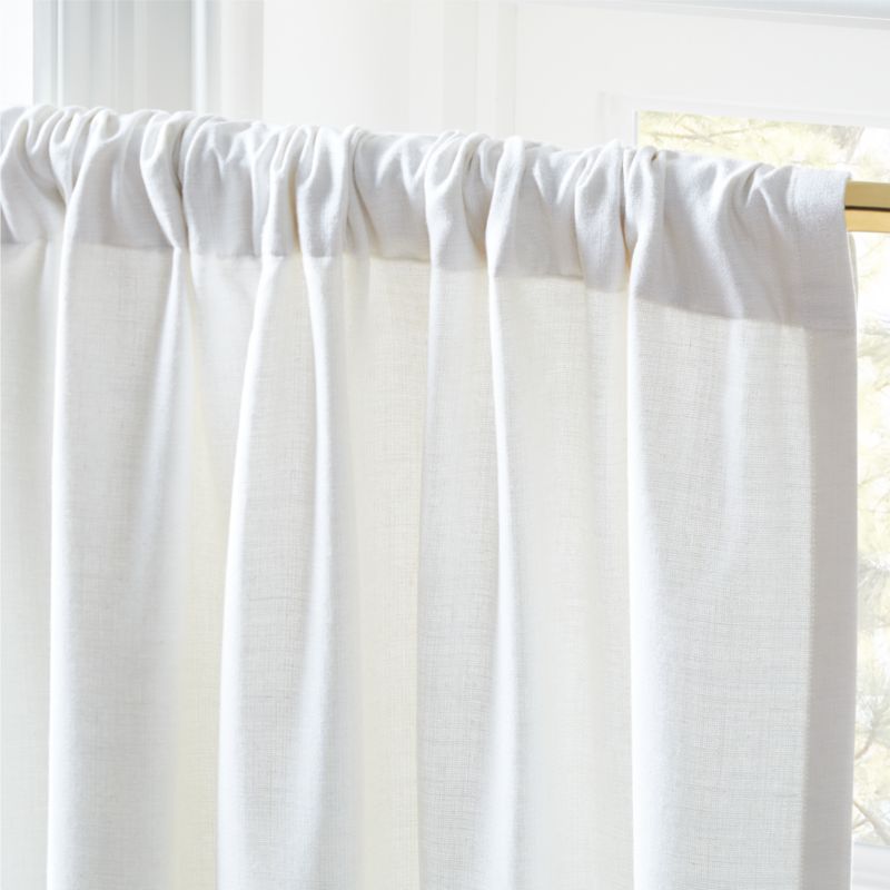 Trevino Crisp White Cotton Silk Blend Window Curtain Panel 52x84