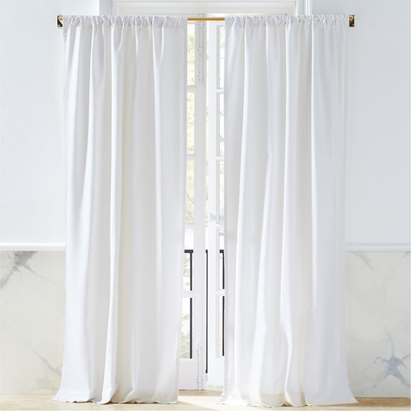 Trevino Crisp White Cotton Silk Blend Window Curtain Panel 52x84