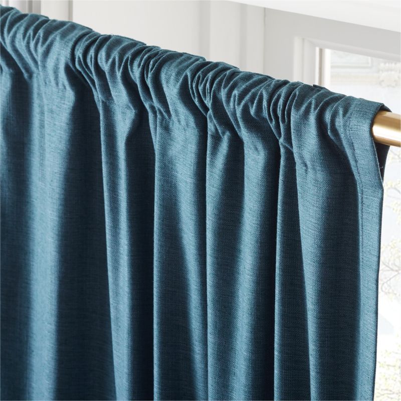 Mali Dark Teal Silk Viscose Window Curtain Panel 48