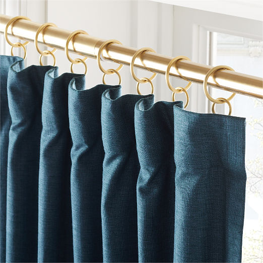 Mali Dark Teal Silk Viscose Window Curtain Panel 48"x120''