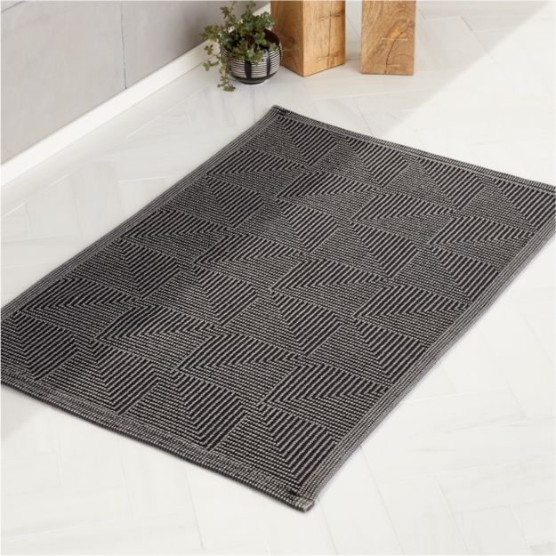 Malta Grey Bath Mat + Reviews CB2