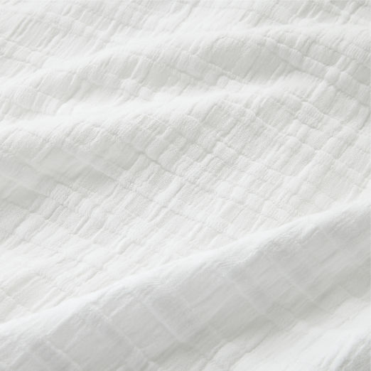 Malu White Organic Cotton Gauze King Bed Blanket