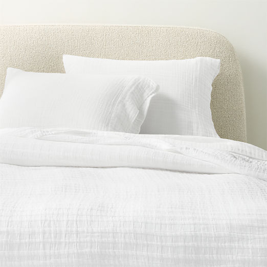 Malu White Organic Cotton Gauze Full/Queen Bed Blanket