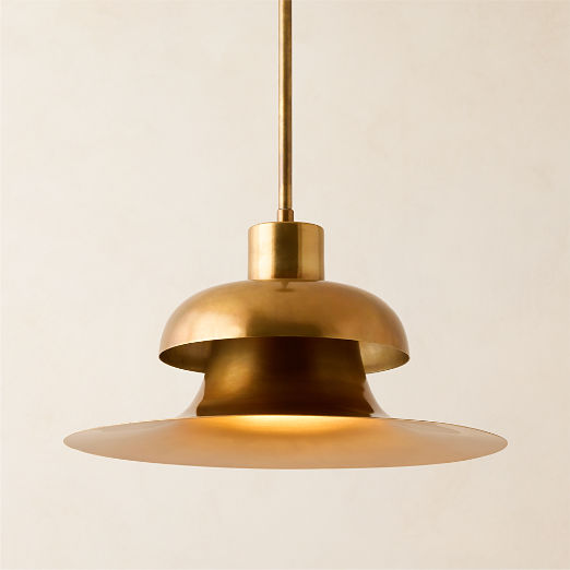 Mandalay Aged Brass Pendant Light by Andreas Hansen 15.5"