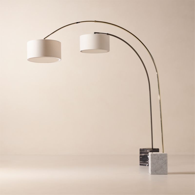 Mane White Marble Arc Floor Lamp with Linen Shade - image 6 of 7