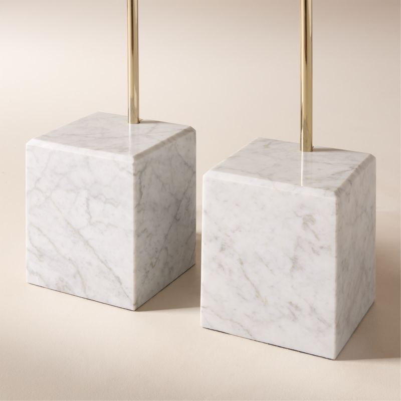 Mane White Marble Arc Floor Lamp with Linen Shade - image 5 of 7