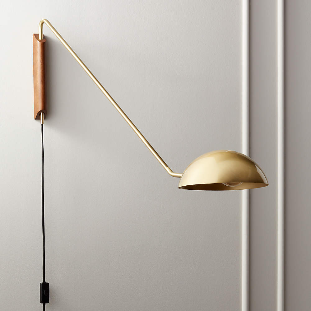 Swing Arm Wall Lamp Plug-In Cord Industrial Wall Sconce back Finish 2 Lights 