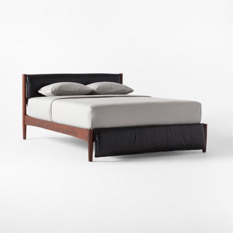 Maraba Black Leather Queen Bed - image 4 of 10