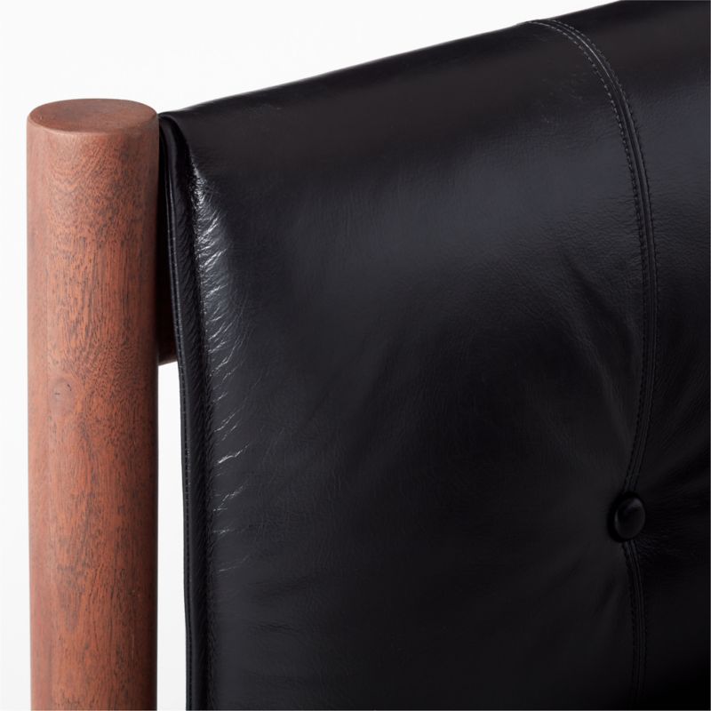 Maraba Black Leather King Bed - image 8 of 11