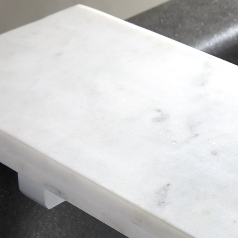 CB2 - March Catalog 2021 - Nexus White Marble Bath Caddy