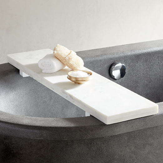 Nexus White Marble Bath Caddy