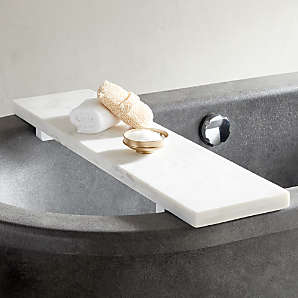 Rubber-Coated Blue Bath Accessories | CB2