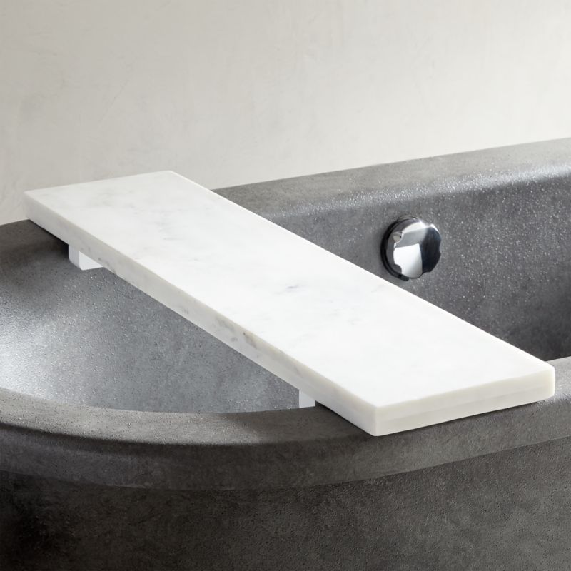 Nexus White Marble Bath Caddy + Reviews