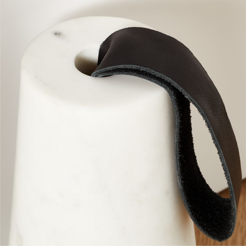 Marble Doorstop with Leather Loop Handle - image 2 of 6