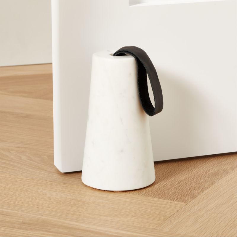 View Marble Doorstop with Leather Loop Handle details