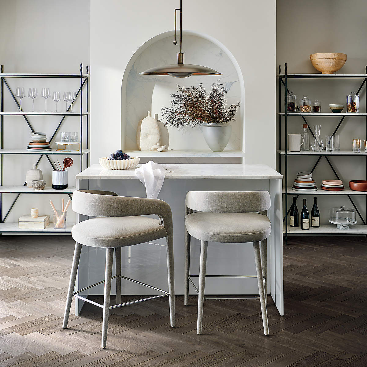 Reve Round Fluted White Marble Bowl + Reviews | CB2